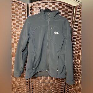 The North Face Women’s Soft Shell Jacket Black Full Zip Fleece Lined Size L